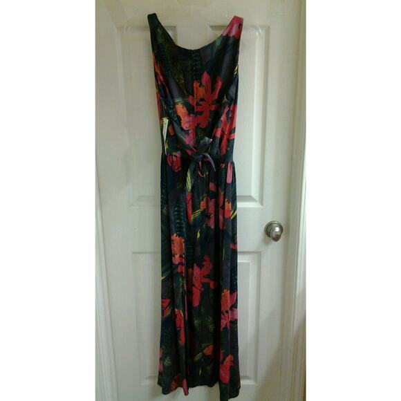 K.C. Spencer NY Dress, women's 14 Vintage maxi, Hawaiian Floral, Rayon NWT $80 - Picture 3 of 5